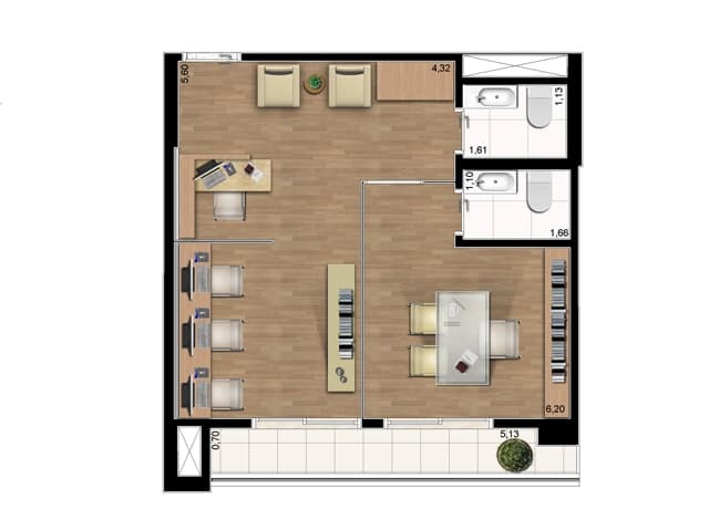 Planta 42M²