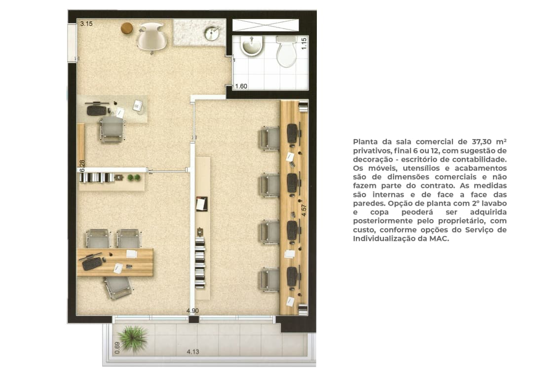 Planta 37m²
